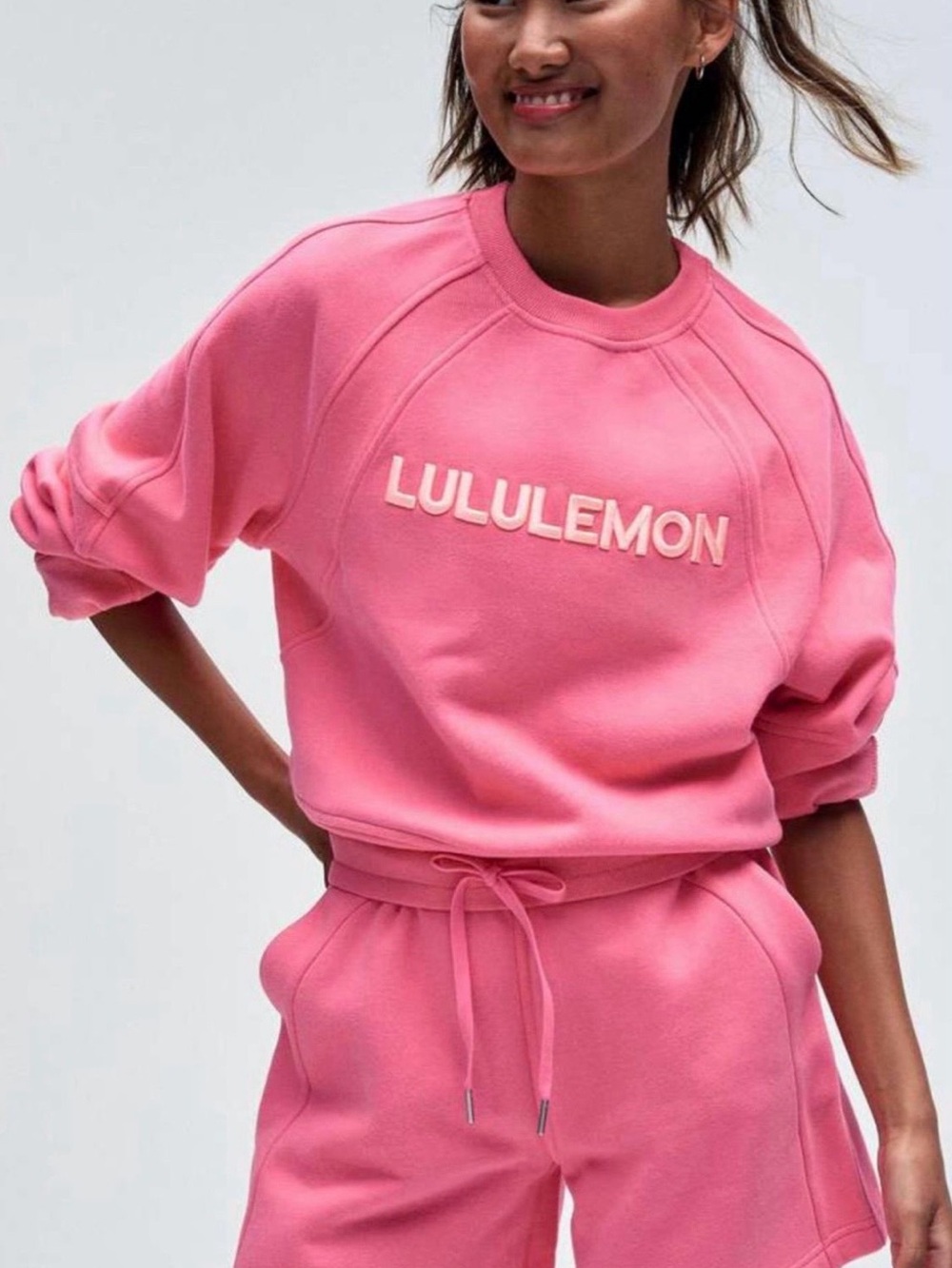 Lululemon scuba pullover spellout with Pink Logo M/L